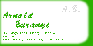arnold buranyi business card