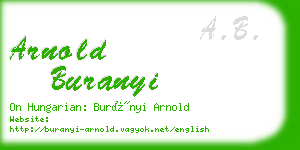arnold buranyi business card